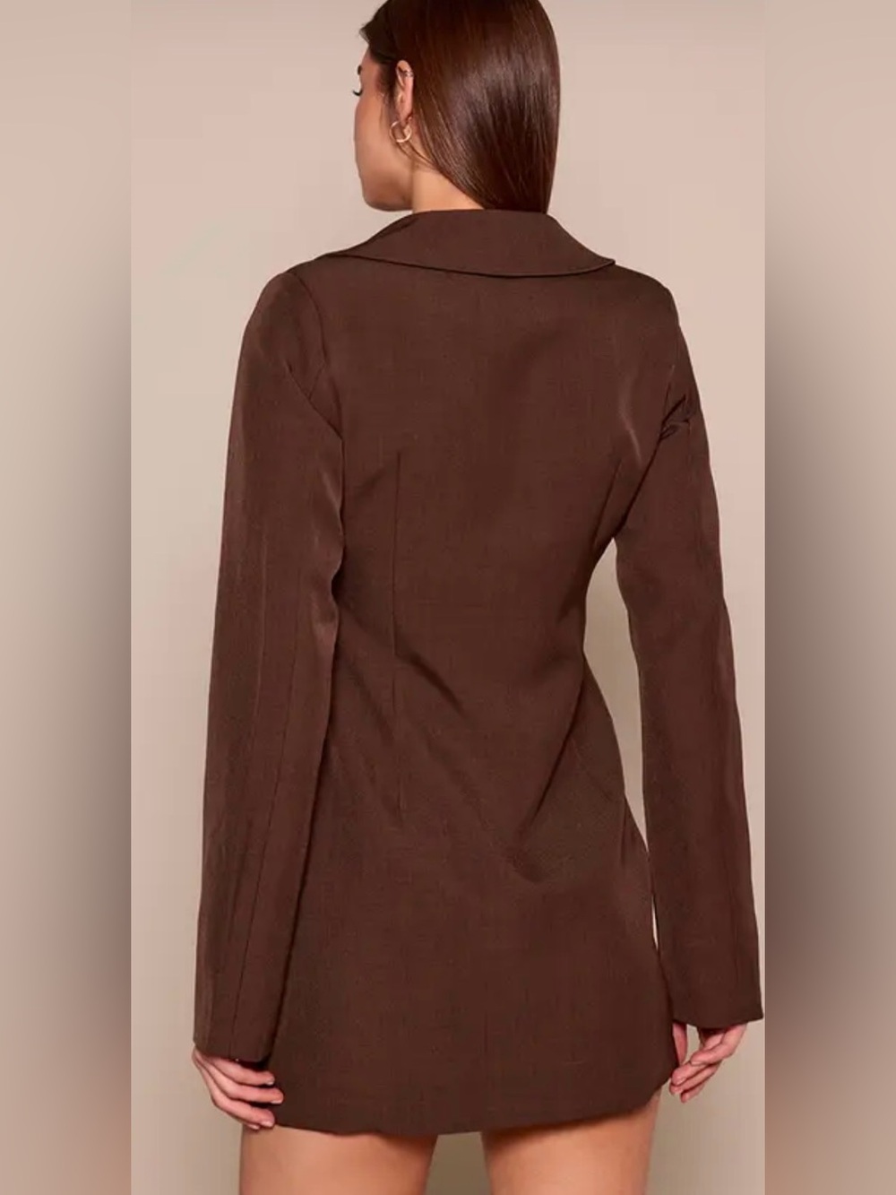 PrettyLittleThing Chocolate Brown Oversized Blazer Dress